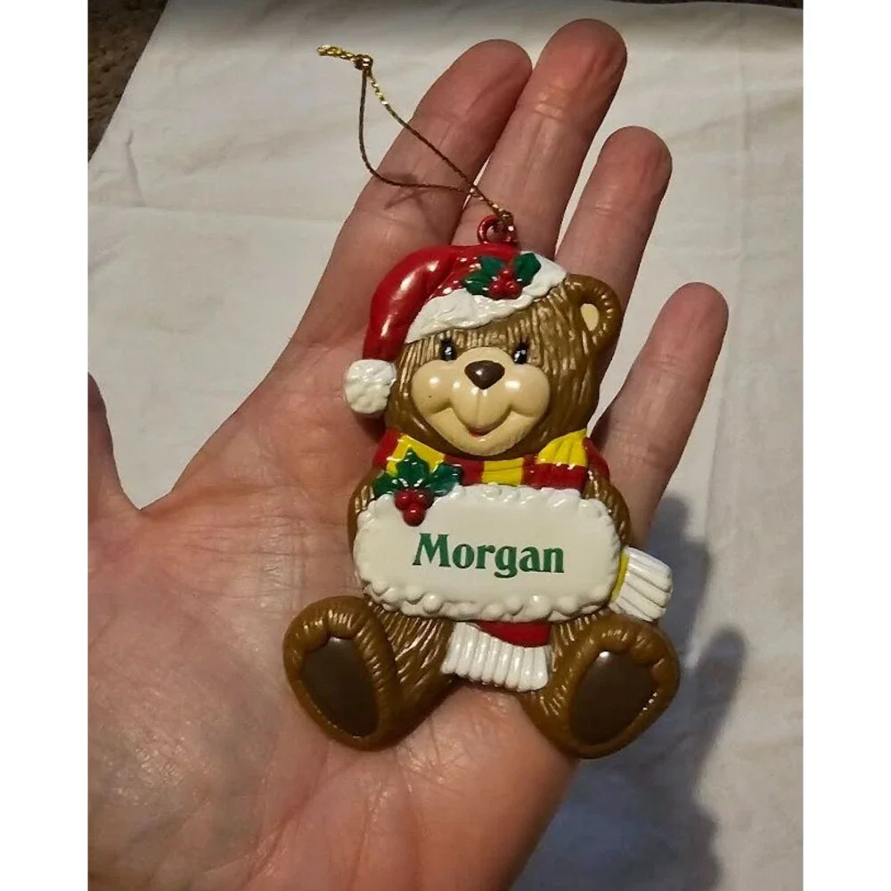 Teddy Bear Christmas Ornament Personalized Morgan 2003 Stravina